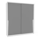 Ver imagem 2 de Guarda-roupa Casal Porto 2 Portas 2 Gavetas Branco/cinza - Politorno