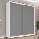 Ver imagem 1 de Guarda-roupa Casal Porto 2 Portas 2 Gavetas Branco/cinza - Politorno