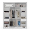 Ver imagem 3 de Guarda-roupa Casal Porto 2 Portas 2 Gavetas Branco/cinza - Politorno