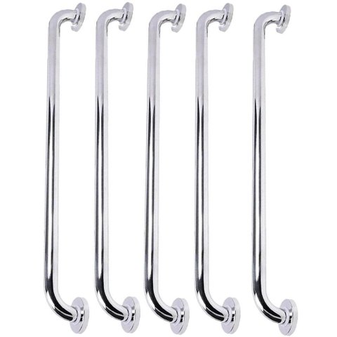 Alça Barra de Apoio Inox Kit 5 Uni Suporte Gestante Idoso Criança Corrimao Casa Banheiro Casa Box