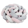 Protetor de Berço Trança 4,00 Mts 100% Algodão - Rosa Cinza - 2