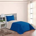 Ver imagem 1 de Jogo de Cama Solteiro Dupla Face 2 Peças Azul e Bege Casa Dona