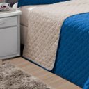 Ver imagem 2 de Kit Colcha Cobre Leito Queen Estilo Dupla Face 3 Peças Azul e Bege Casa Dona