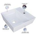 Ver imagem 4 de Cuba de Apoio Angular Quadrada para Banheiro Lavabo Volcano C01 Aq33w Branco - Lyam