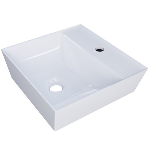 Cuba de Apoio Angular Quadrada para Banheiro Lavabo Volcano C01 Aq33w Branco - Lyam