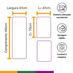 Kit Tapetes Passadeira Cozinha Capri 3 Peças Lavável a Máquina:caramelo - 14