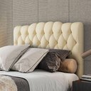 Ver imagem 1 de Cabeceira Estofada Queen 160 Cm Prisma Linho Creme