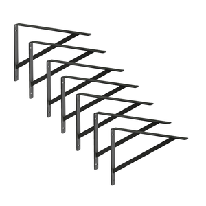 7x Suporte Cantoneira Mão Francesa Preta P/prateleira 20cm