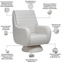 Ver imagem 4 de Poltrona de Amamentação Fixa Base Cone Sky D02 Linho Branco C-419 - Lyam Decor