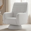 Ver imagem 2 de Poltrona de Amamentação Fixa Base Cone Sky D02 Linho Branco C-419 - Lyam Decor