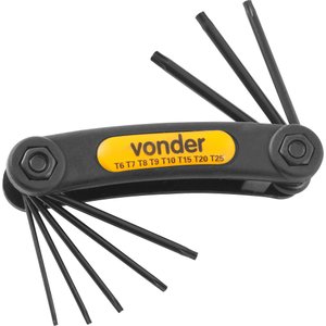 Jogo Chave Torx T06-t25 Canivete Plástico Cromo Vanádio Com