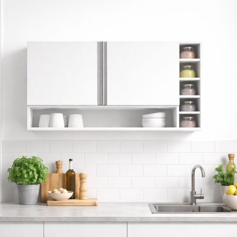 Armário Aereo Vanessa P/ Cozinha 105cm 2 Portas Ajl Móveis - Branco