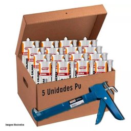 Caixa 5 Cola Super Selante Pu Calha 400G Cinza + 1 Aplicador - 1