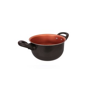 Panela Caçarola Antiaderente 16 Cm com Tampa de Vidro Bronze