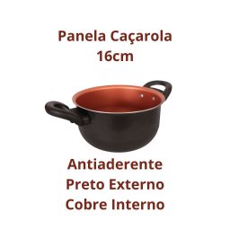 Panela Caçarola Antiaderente 16 Cm com Tampa de Vidro Bronze - 5
