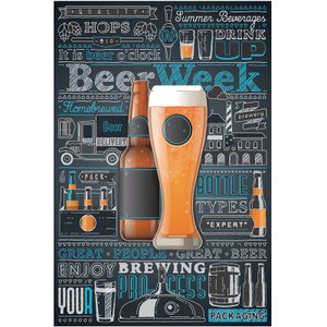 Tábua de Corte Retangular Beer Week em Vidro - 20x30cm