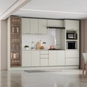 Ver imagem 1 de Cozinha Completa 6 Peças 100% MDF com Cristaleira e Torre Quente 2 Fornos Fineze