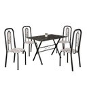 Ver imagem 2 de Conjunto de Mesa Tubular 100cm X 60cm Tampo em Ardósia com 4 Cadeiras Lívia