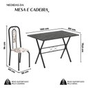 Ver imagem 3 de Conjunto de Mesa Tubular 100cm x 60cm Tampo em Ardósia com 4 Cadeiras Lívia Preto/Off White