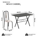 Ver imagem 3 de Conjunto de Mesa Tubular 100cm X 60cm Tampo em Ardósia com 4 Cadeiras Lívia
