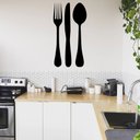 Ver imagem 3 de Adesivo de Parede Cozinha Talheres Garfo Faca e Colher Grande Decoração