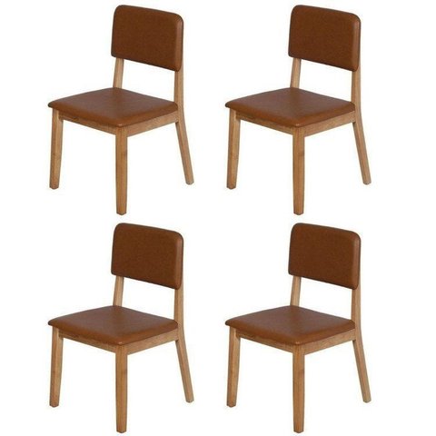 Kit 4 Cadeiras para Sala de Jantar Estofada Nili Yescasa
