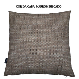 Kit 3 Capas de Almofada Impermeável Estampa Digital 100% Algodão Flor Branca Marrom Riscado 43cmx43c - 3