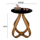 Ver imagem 2 de Mesa Lateral Bela Alice Redonda Vidro MDF 45cm Preto Decoraper