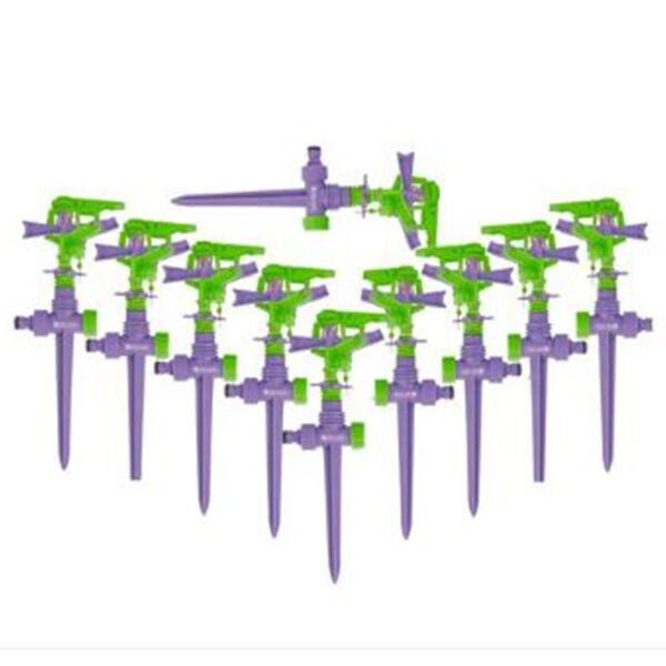 Combo 10 Irrigador Aspersor para Jardim + Esguicho e Conector - 1