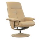 Ver imagem 3 de Poltrona de Massagem Reclinável Soft Domann Design Pu Bege com Controle e Apoio para Os Pés