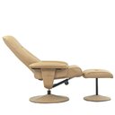 Ver imagem 2 de Poltrona de Massagem Reclinável Soft Domann Design Pu Bege com Controle e Apoio para Os Pés