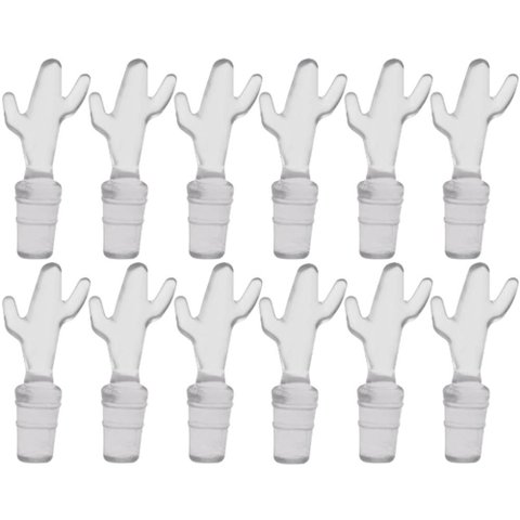 12 Tampas Vedantes para Garrafas de Vinho 8x2cm Cactus Pvc Rolha Transparente