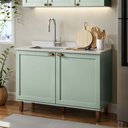 Ver imagem 3 de Balcão Cozinha 120 cm 2 Pts Iluminata Verde Mint sem Tampo