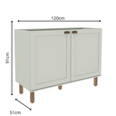 Ver imagem 2 de Balcão Cozinha 120 cm 2 Pts Iluminata Verde Mint sem Tampo