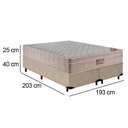 Ver imagem 4 de Cama Box King Bipartido Suede + Colchão Ortobom Airtech Molas Ensacadas 65x193x203 Bege
