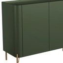 Ver imagem 5 de Aparador Buffet para Sala de Jantar 4 Portas Pés Industrial Dourado Naim I03 Musgo - Lyam Decor