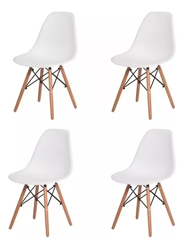 Kit Mesa Jantar Eames Eiffel 90cm + 4 Cadeiras Eames Eiffel Branca - 2