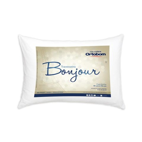 Kit Travesseiros 04 Peças Bonjour Fibra Siliconizada em Microfibra 70cm X 50cm - Ortobom