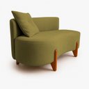 Ver imagem 2 de Sofá Orgânico Divã Veludo com Pés de Madeira - 7 Decor Cappuccino