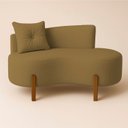 Ver imagem 3 de Sofá Orgânico Divã Veludo com Pés de Madeira - 7 Decor Cappuccino