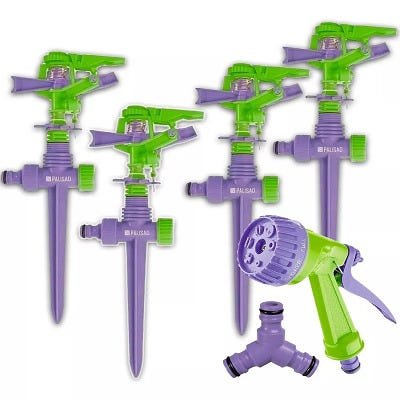 Combo 4 Irrigador Aspersor para Jardim + Esguicho e Conector - 1