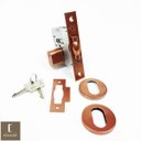 Ver imagem 3 de Kit Puxador Porta (Soft) Aço Inox Cobre Acetinado + Fechadura Rolete Pivotante Cobre Acetinado + - 1