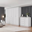 Ver imagem 1 de Conjunto Quarto Adulto Nova York Espresso Móveis Branco HP