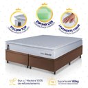 Ver imagem 3 de Conjunto Box Baú Marrom Luanda Branco Espuma D28 King 193x203x69 - King House