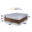 Ver imagem 2 de Conjunto Box Baú Marrom Luanda Branco Espuma D28 King 193x203x69 - King House