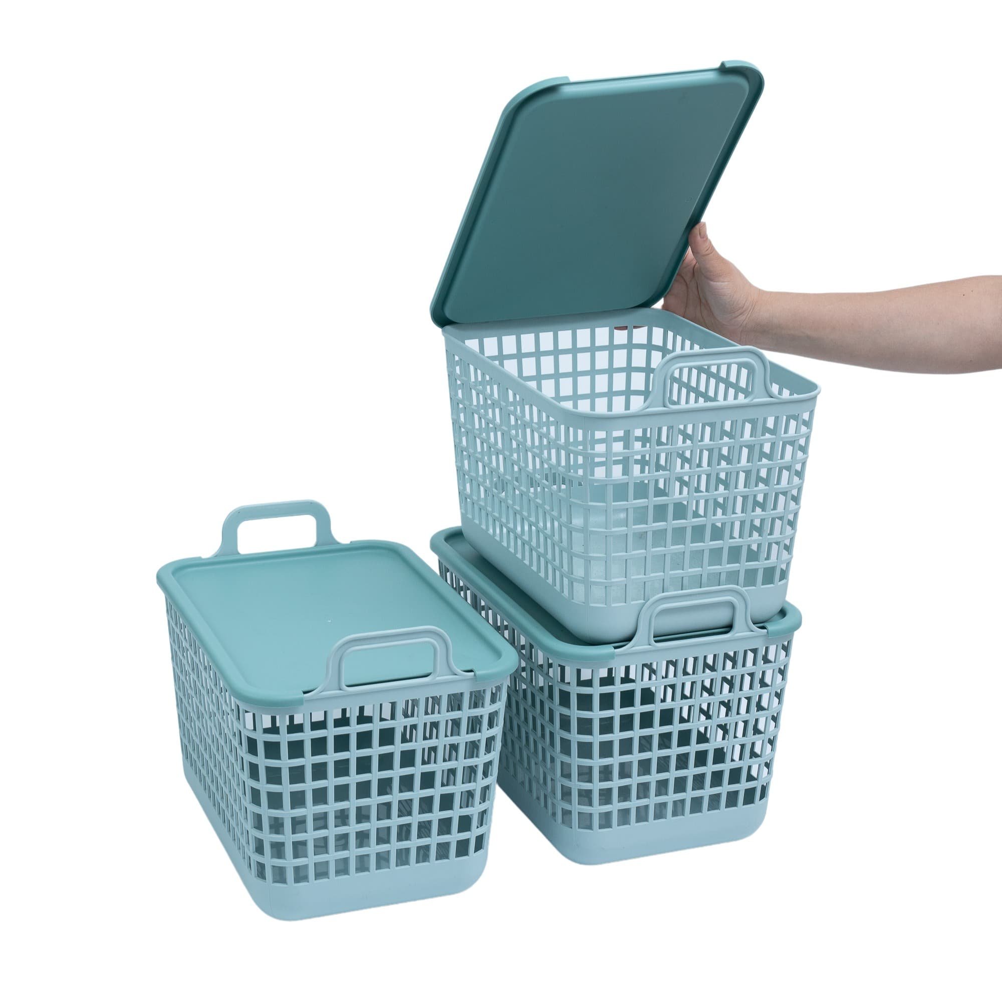 Bekith 6 Pack Plastic Storage Basket, Slim 11 1/3 x 5 1/2 x 4 3