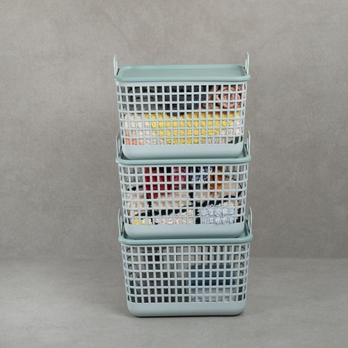 Bekith 6 Pack Plastic Storage Basket, Slim 11 1/3 x 5 1/2 x 4 3