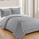 Ver imagem 1 de Kit Cobre Leito Colcha Daily King 3 Peças Dupla Face Estampado - Floral 21 - 100% Poliéster