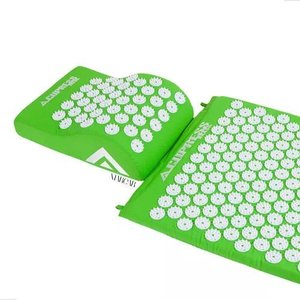 Kit de Bem-estar Doméstico: Tapete e Travesseiro Acupress Brasil 130x50 Cm - Verde