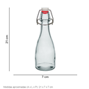 Ver imagem 4 de Garrafa de Vidro 250ml Transparente 21x7x7cm Água Suco Geladeira Bebidas Tampa